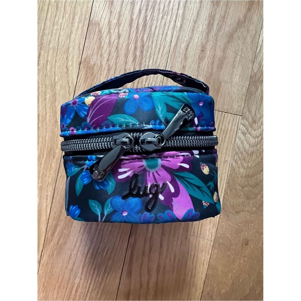 Lug Mini Jewelry Case - Mini Swizzle Floral Purple Blue